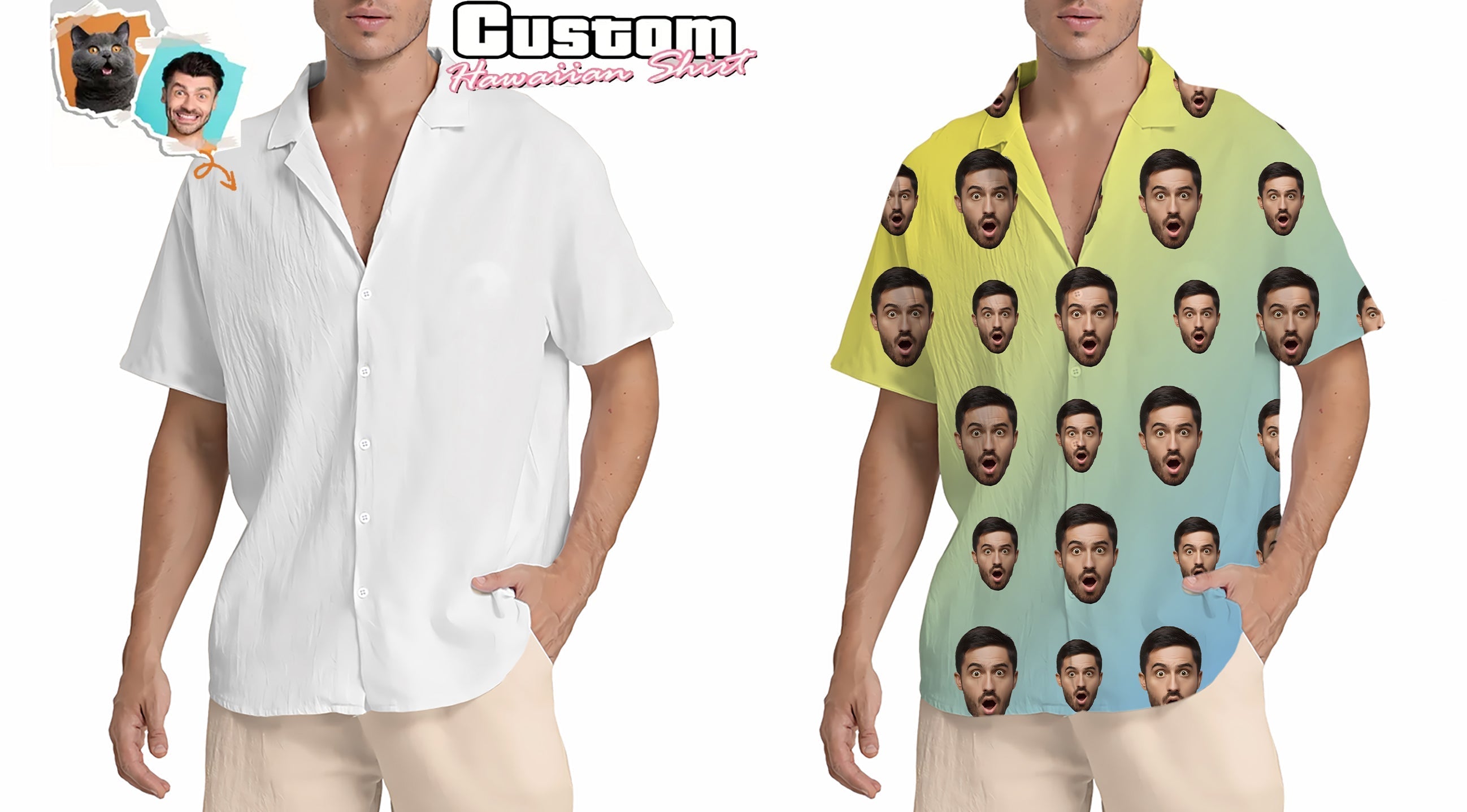 Custom Face Print Hawaiian Shirt - Dimensional Era