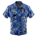 One Piece Skull Logo Blue Hawaiian Shirt