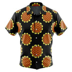 One Piece Luffy Sunflower Print Black Hawaiian Shirt
