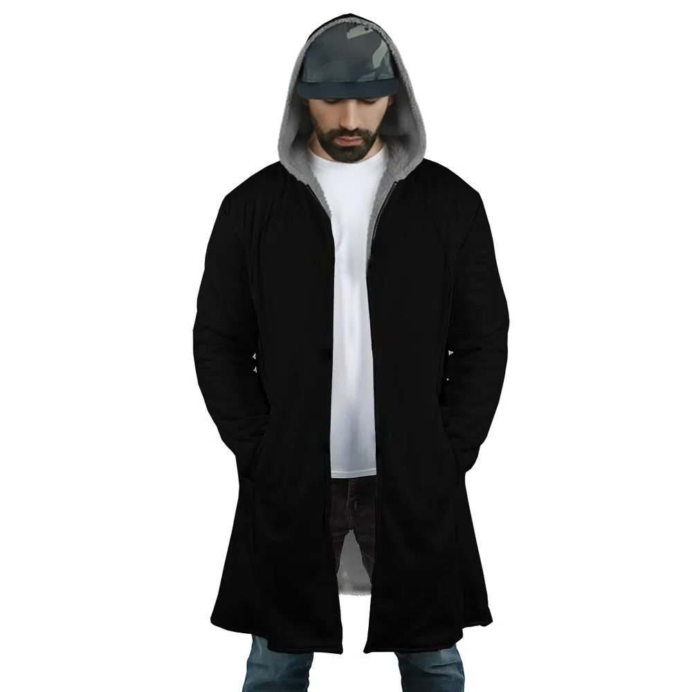 One Piece Straw Hat Pirates Skull Sherpa Lined Long Hooded Coat
