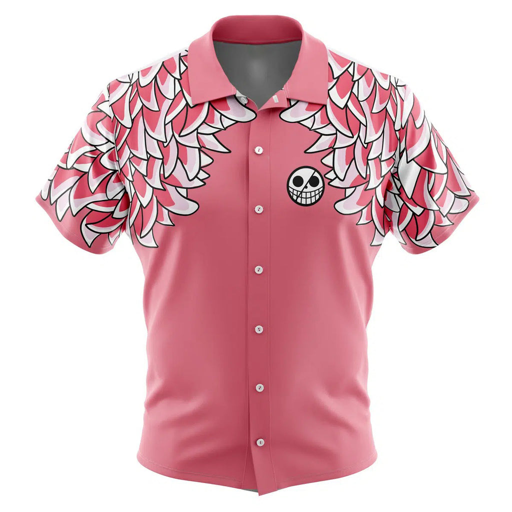 One Piece Law Pink Feather Hawaiian Shirt