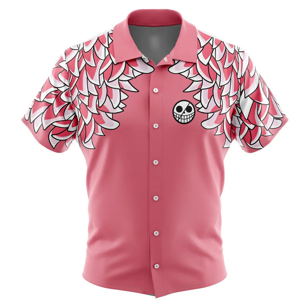 One Piece Law Pink Feather Hawaiian Shirt