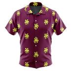 Plum Purple Yellow Palm Tree Hawaiian Shirt