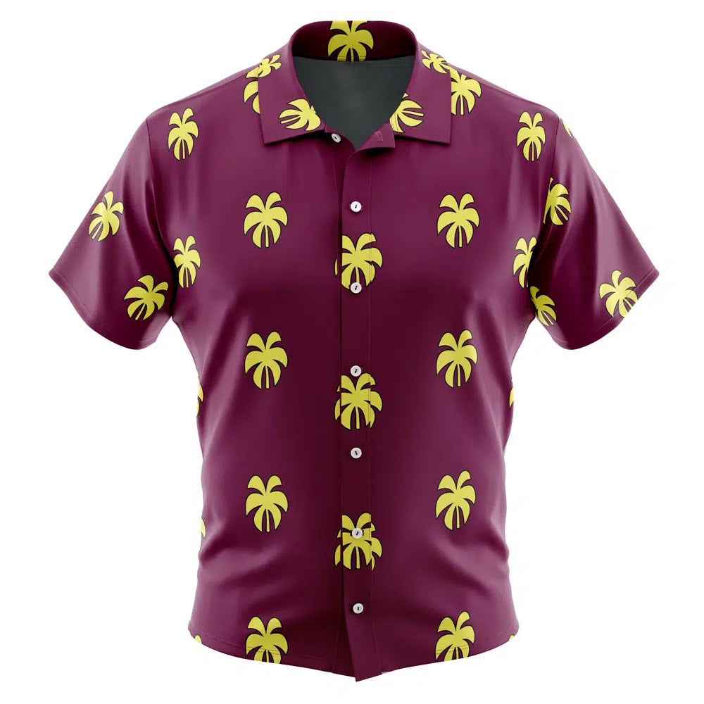 Plum Purple Yellow Palm Tree Hawaiian Shirt