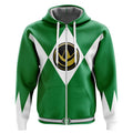 Green & White Diamond Ranger Zip-Up Hoodie