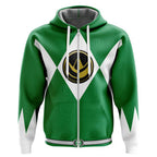 Green & White Diamond Ranger Zip-Up Hoodie
