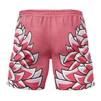 Pink Anime Flame Print Drawstring Shorts