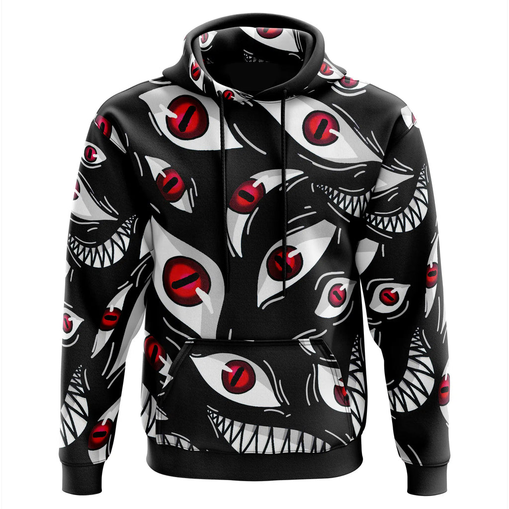 Anime Red Evil Eyes All Over Print Hoodie