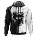 Tokyo Ghoul Ken Kaneki Black White Splatter Zip-Up Hoodie