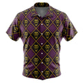 JoJo Yoshikage Kira Purple Diamond Skull Hawaiian Shirt