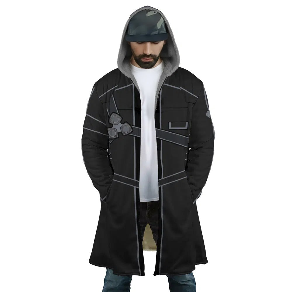 Sword Art Online Line Print Fleece Hooded Cloak