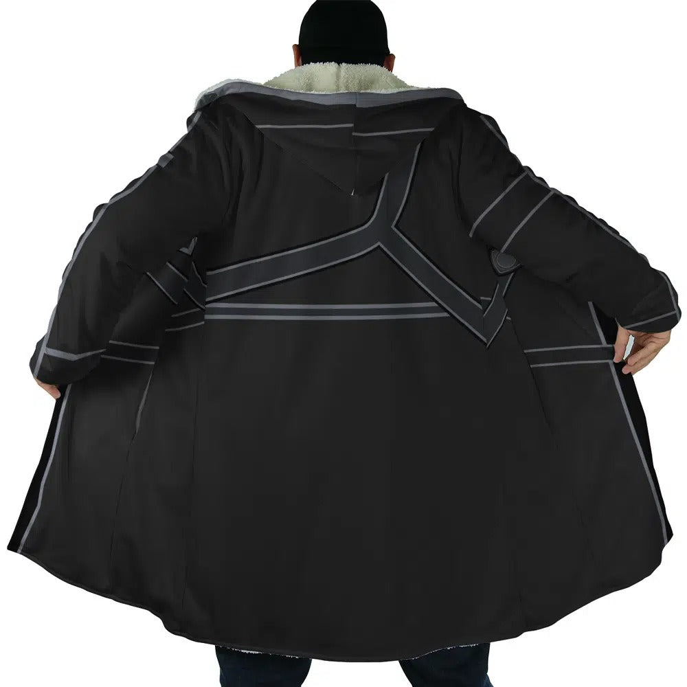 Sword Art Online Line Print Fleece Hooded Cloak
