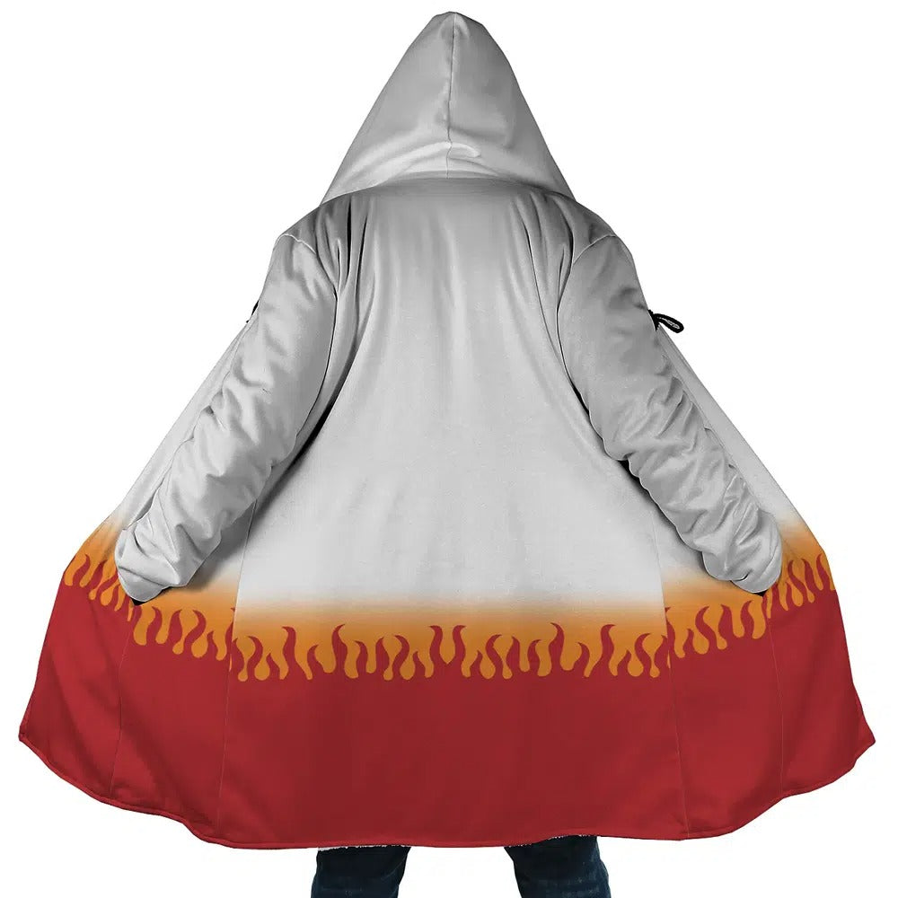 Naruto 4th Hokage Flame Fleece Hooded Cloak