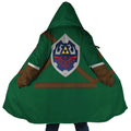 Zelda Link Triforce Shield Fleece Hooded Cloak