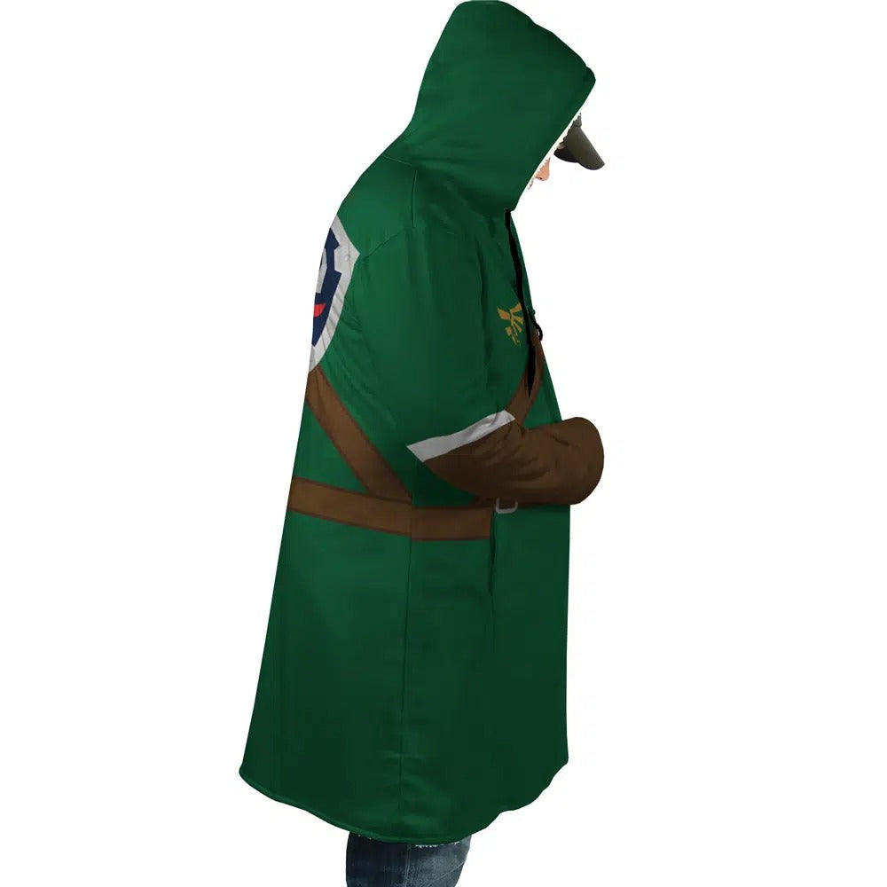 Zelda Link Triforce Shield Fleece Hooded Cloak