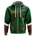 Zelda Link Green Tunic Zip-Up Hoodie