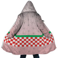 Demon Slayer Nezuko Grid Fleece Hooded Cloak