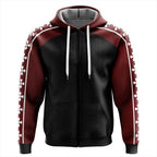 Burgundy Raglan Gothic Circle Zip-Up Hoodie