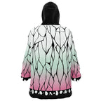 Demon Slayer Shinobu Butterfly Pattern Hoodie Blanket