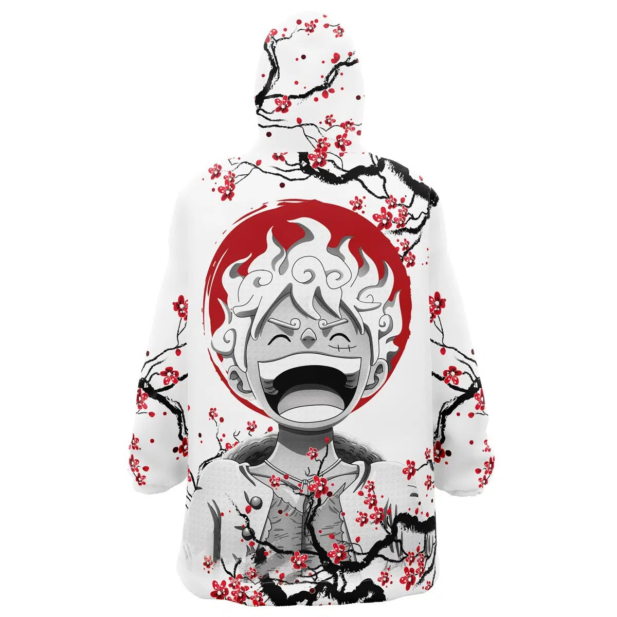One Piece Luffy Nika Plum Blossom Hoodie Blanket