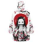 Demon Slayer Nezuko Plum Blossom Hoodie Blanket