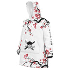 Zoro Cherry Blossom Hoodie Blanket