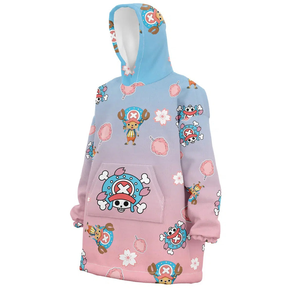One Piece Chopper Gradient Hoodie Blanket