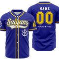 Dragon Ball Z Saiyans Custom Baseball Jersey