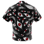 Horror Red Demon Eyes Full Print Black Hawaiian Shirt