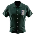 Attack On Titan Survey Corps Wings Of Freedom Green Hawaiian Shirt
