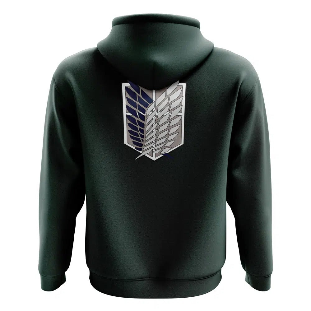 Attack on Titan Survey Corps Dark Green Zip-Up Hoodie