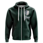 Attack on Titan Survey Corps Dark Green Zip-Up Hoodie