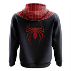 Spider-Man Dark Red Black Split Zip-Up Hoodie
