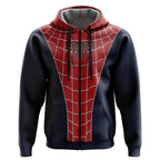 Spider-Man Dark Red Black Split Zip-Up Hoodie