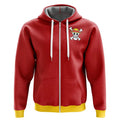 One Piece Straw Hat Crew Red Yellow Zip-Up Hoodie