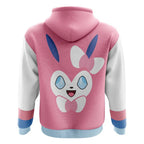 Pokémon Sylveon Pink White Color-Block Zip-Up Hoodie