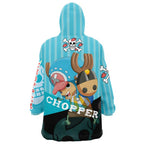 One Piece Chopper Stripe Hoodie Blanket