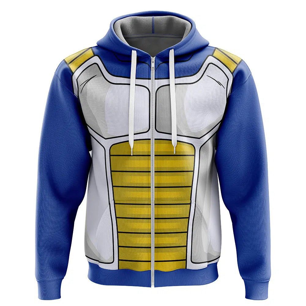 Dragon Ball Z Vegeta Saiyan Combat Suit Zip-Up Hoodie