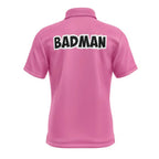 Dragon Ball Vegeta BADMAN Pink Short Sleeve Button Up Shirt