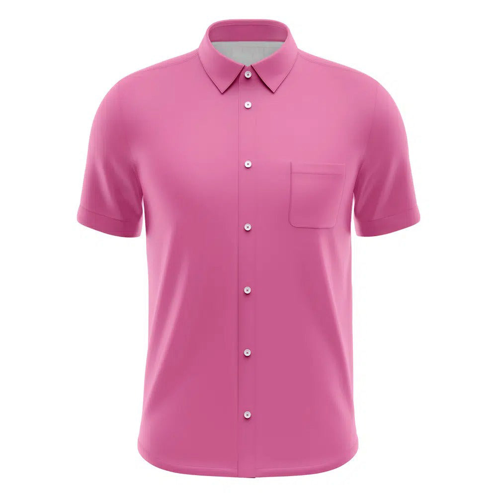 Dragon Ball Vegeta BADMAN Pink Short Sleeve Button Up Shirt