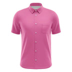 Dragon Ball Vegeta BADMAN Pink Short Sleeve Button Up Shirt