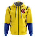 Marvel X-Men Yellow Blue Color-Block Zip-Up Hoodie