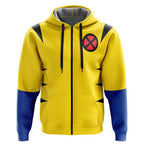 Marvel X-Men Yellow Blue Color-Block Zip-Up Hoodie
