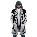 Kingdom Hearts Black White Pattern Zip Hooded Cloak