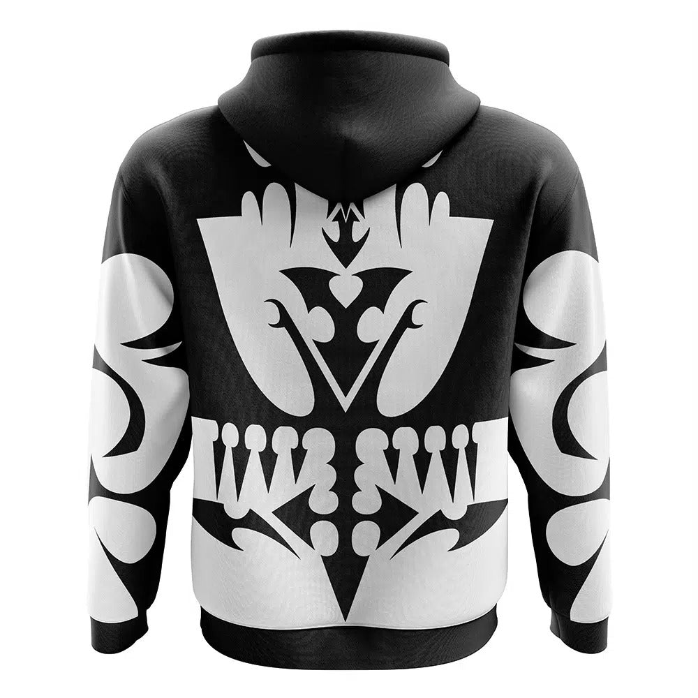 Bleach Arrancar Dark Totem Black White Zip-Up Hoodie