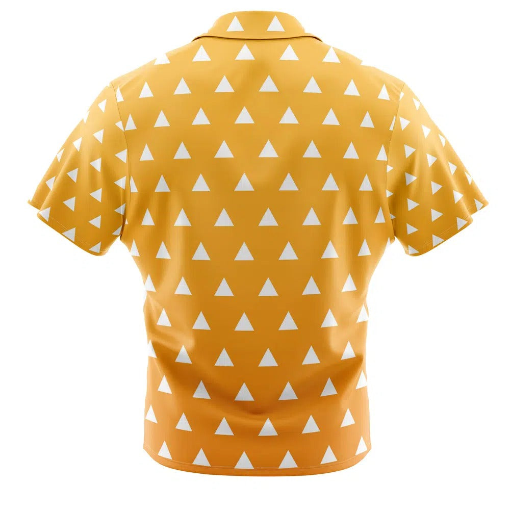 Demon Slayer Zenitsu Yellow White Triangle Hawaiian Shirt