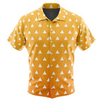Demon Slayer Zenitsu Yellow White Triangle Hawaiian Shirt