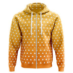 Demon Slayer Zenitsu Yellow White Triangle All-Over Print Zip-Up Hoodie