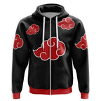 Akatsuki Cloud Zip Hoodie | Naruto Anime Hooded Jacket - Dimensional Era