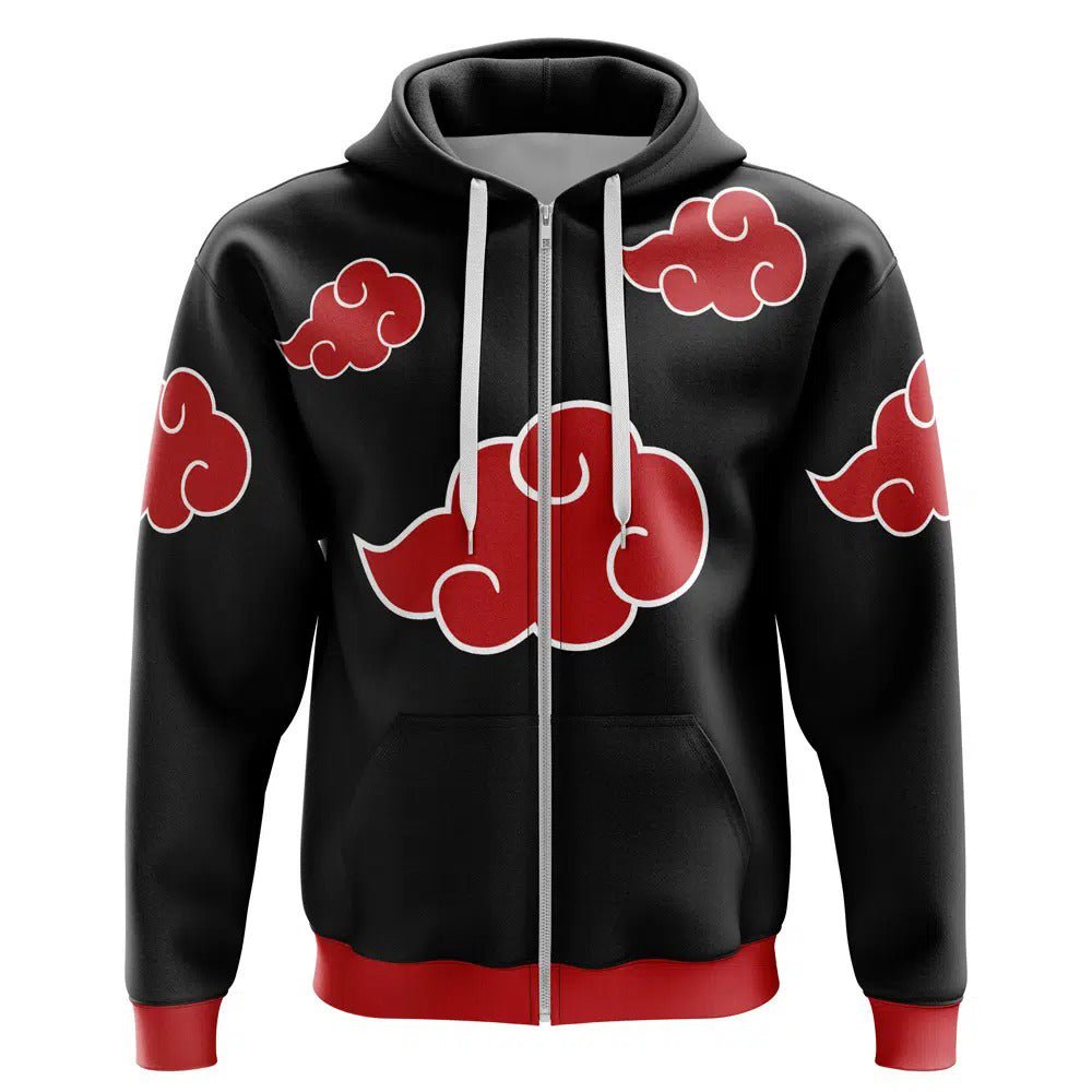 Akatsuki Cloud Zip Hoodie | Naruto Anime Hooded Jacket - Dimensional Era